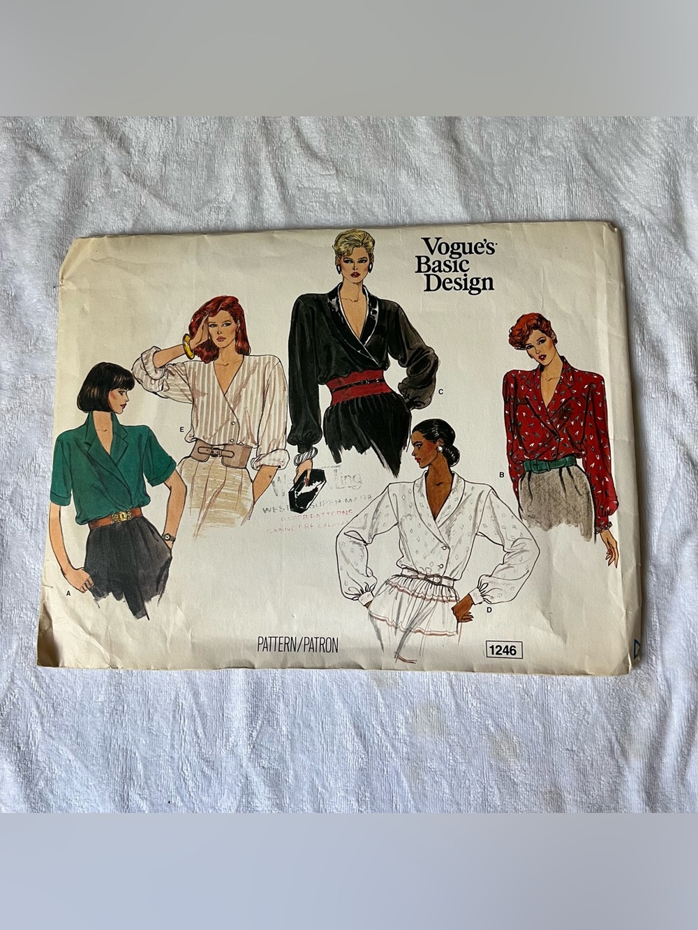 Vogue 1246 80's Basic Design Misses Blouse Pattern Sz. 6 8 10 Complete Uncut
